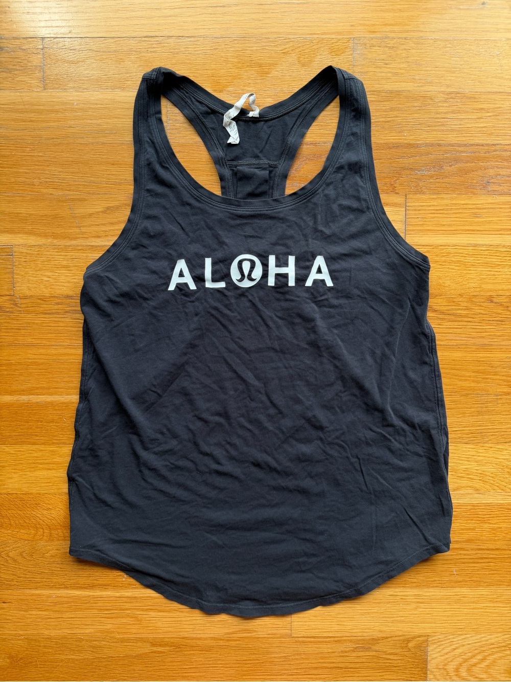 Lululemon Black Aloha Racerback Athletic Tank Top - Size 4